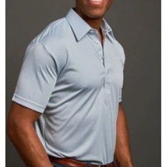 Collars & Co The Original Dress Collar Polo Shirt Mens XL Light Blue Classic NEW - Picture 2 of 10